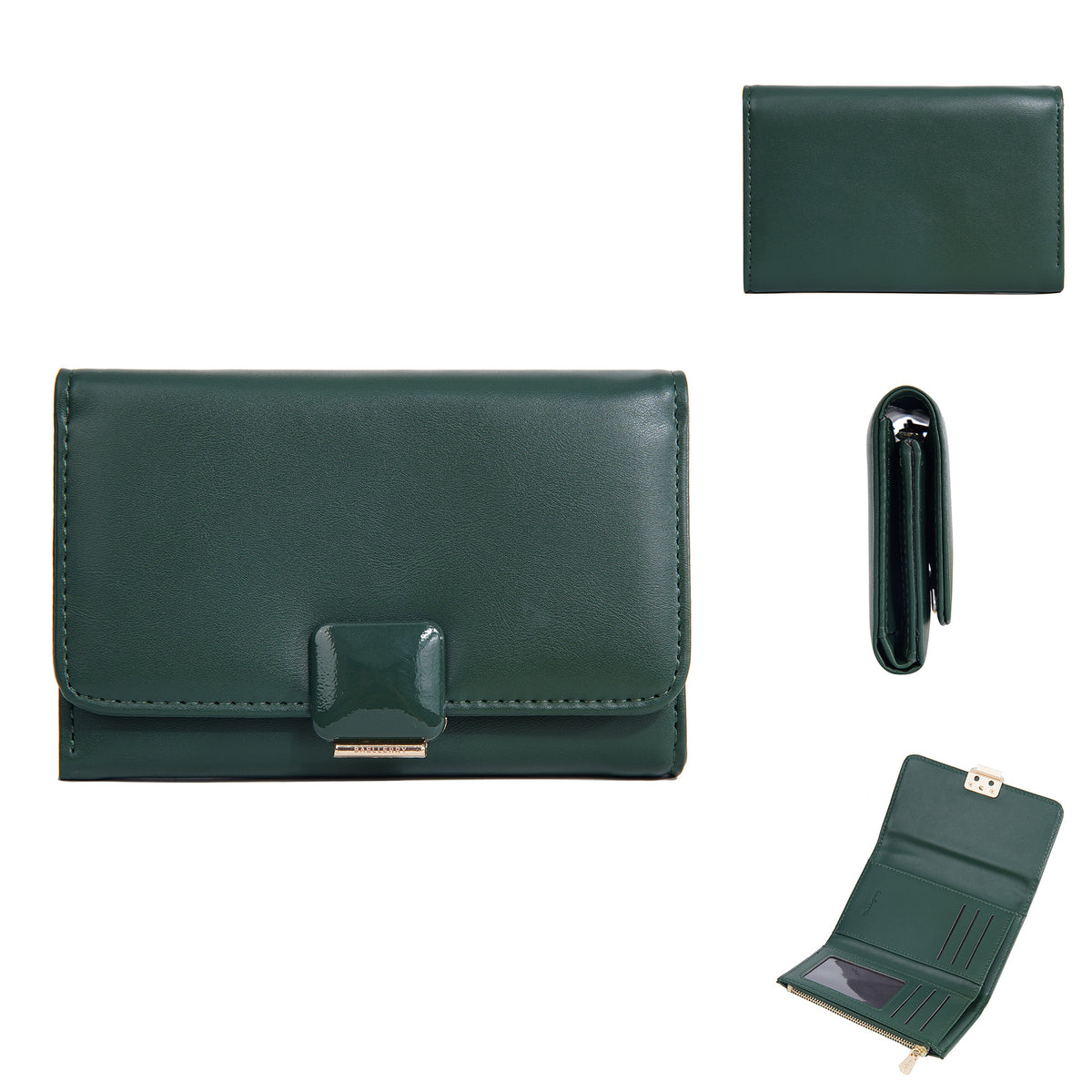 Women's Korean Style Multiple Slots Zipper Mid-length Coin Purses