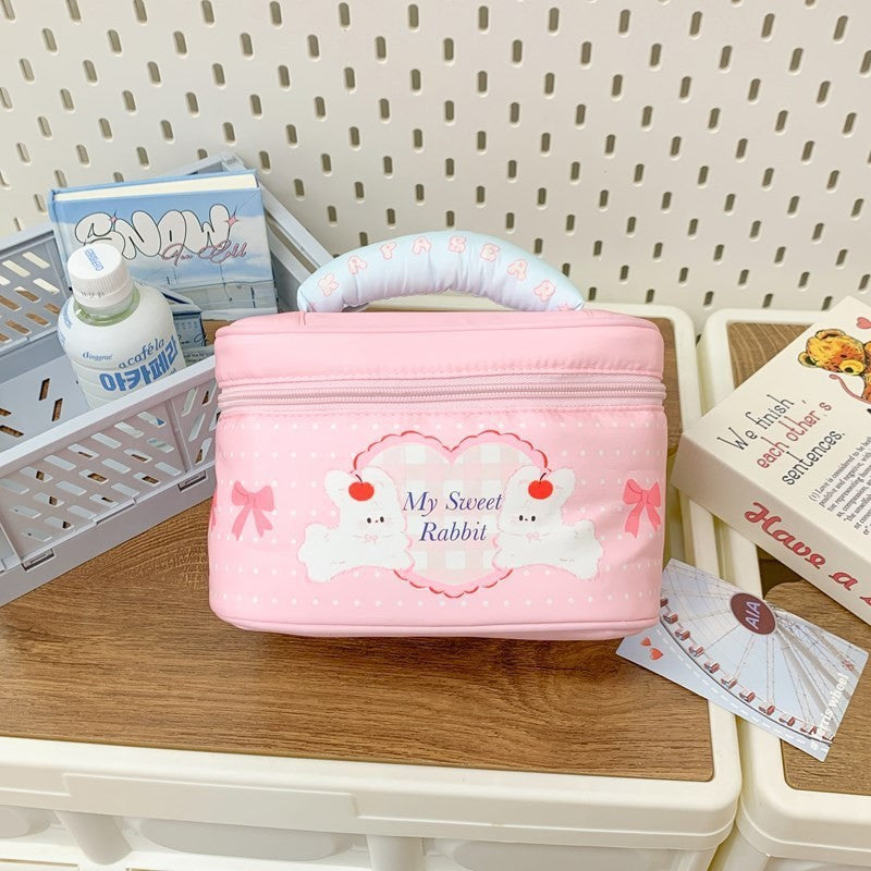 Women's Convenient Style Simple Fashion Portable Cartoon Bear Printed Cosmetic Bags