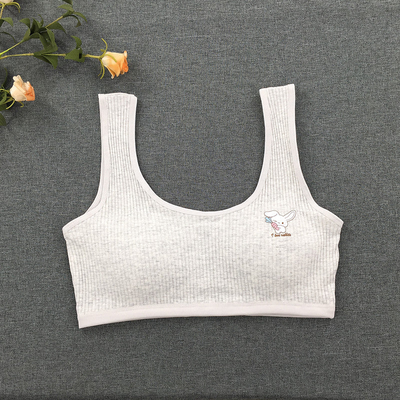 Children's High Junior School Elementary Threaded Cotton Bras