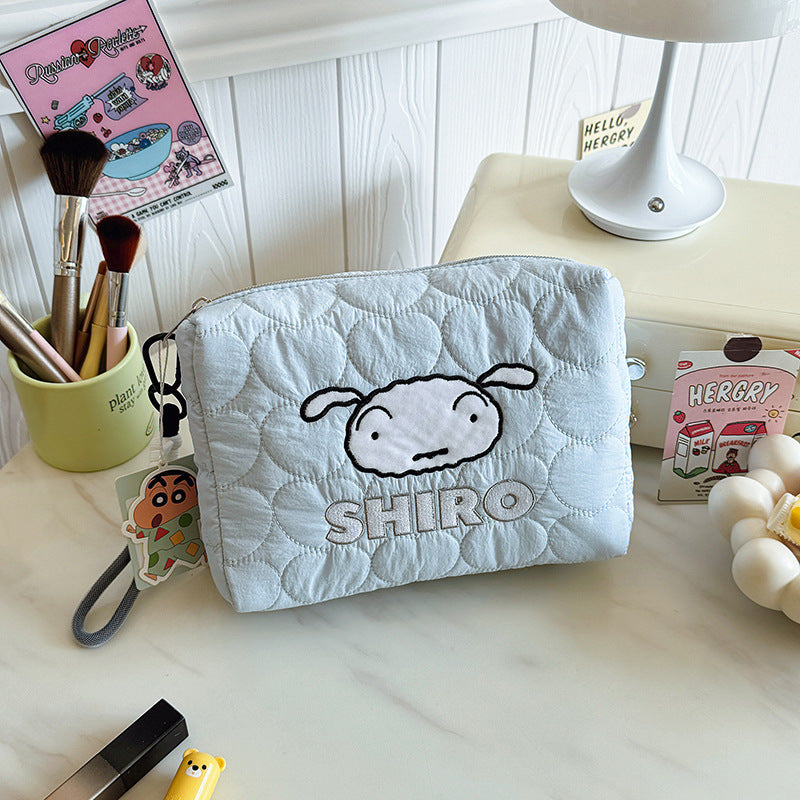 Women's Soft Cute Down Portable Large Capacity Makeup Bag