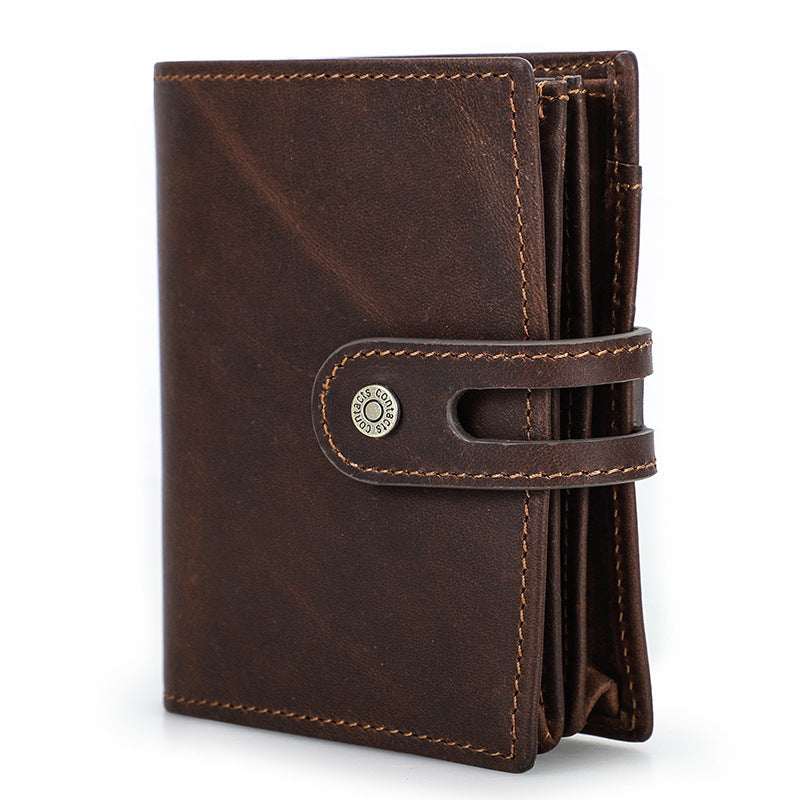Men's Black Angel Can Hold Tracker Swiping Automatic Cassette Men's Wallet