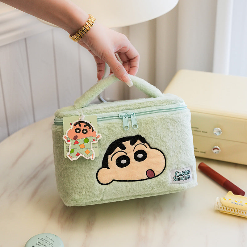 Crayon Plush Cute Cartoon Large Capacity Fur Cosmetic Bags