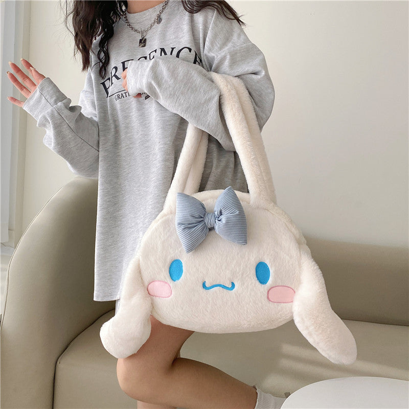 Women's Cute Cartoon Doll Large Capacity Plush Handbags