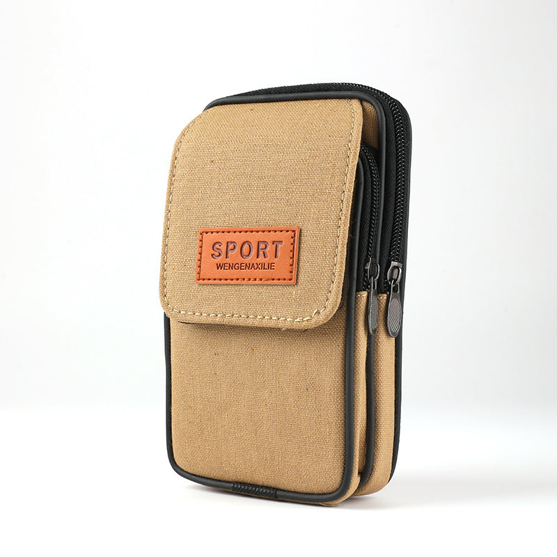 Men's Canvas Mobile Multifunctional Construction Site Men's Waist Packs