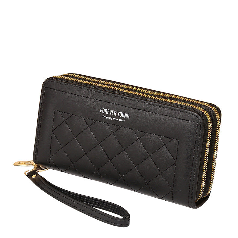 Women's Clutch Korean Mobile Double Zipper Large Ladies Wallets