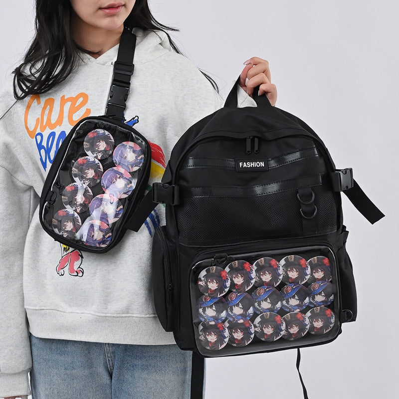 Cartoon Transparent Large Capacity Trendy Detachable Backpacks