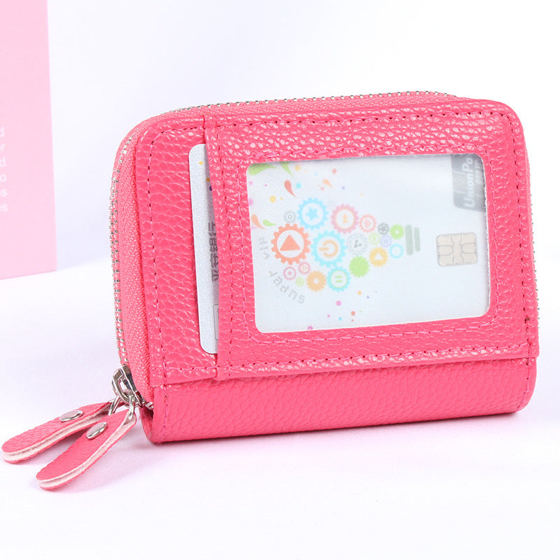 Women's Expanding Stitching Double Zipper Multiple Slots Ladies Wallets
