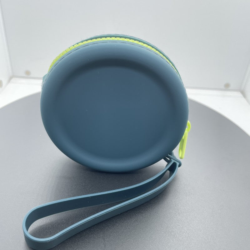 Children's Silicone Round Earphone Zipper Storage Pet Coin Purses