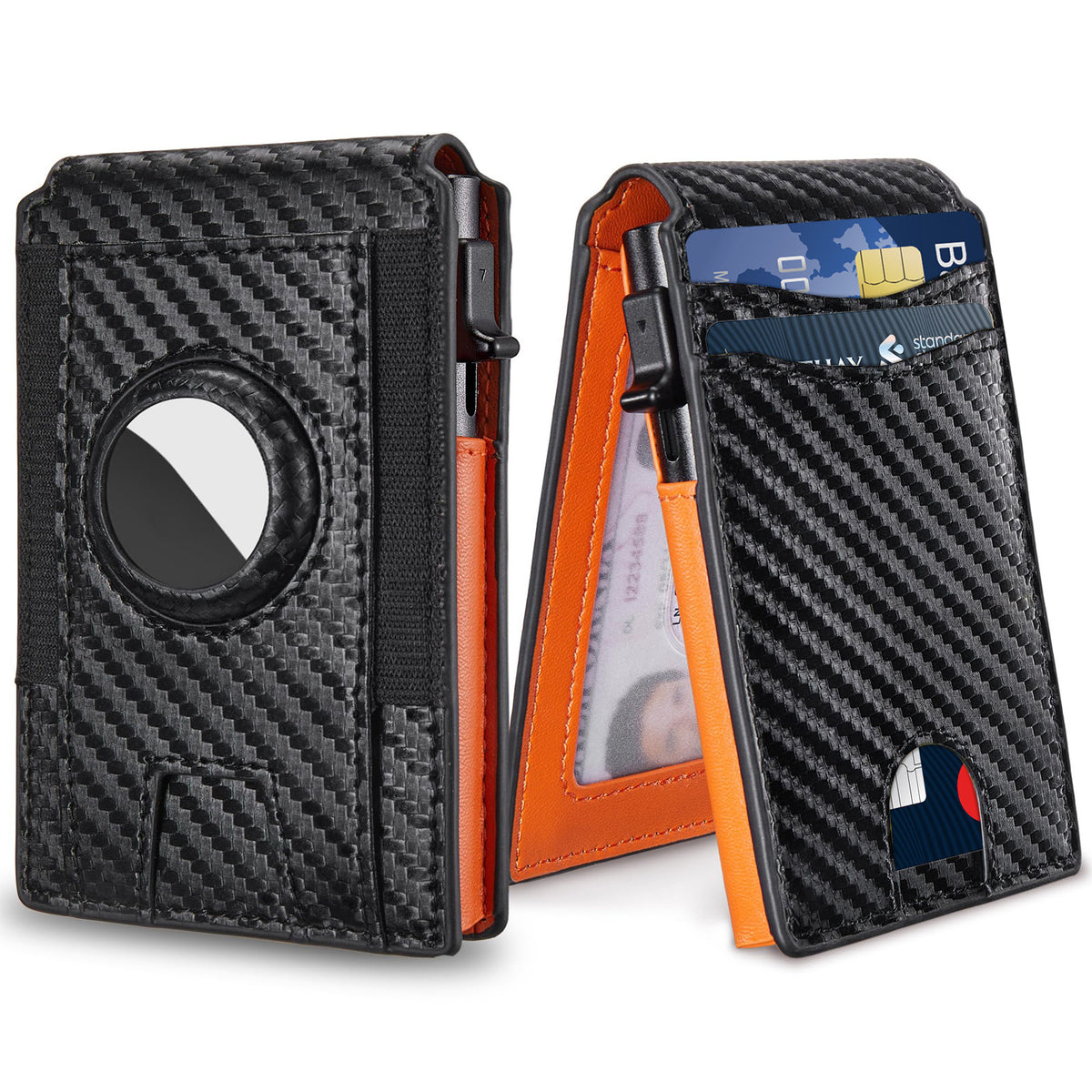 Fold With Swiping Aluminum Alloy Business Leather For Men's Wallet