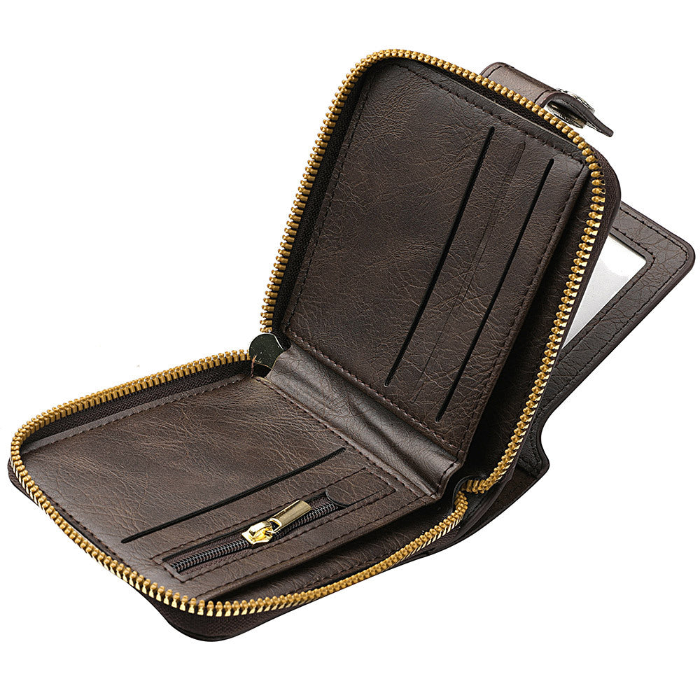 Men's Stylish Short Retro Horizontal Multifunctional Men's Wallets