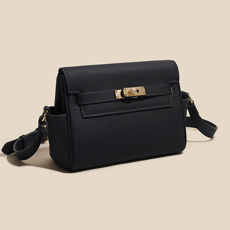 Layer Cowhide Kelly Versatile Retro High Sense Lock