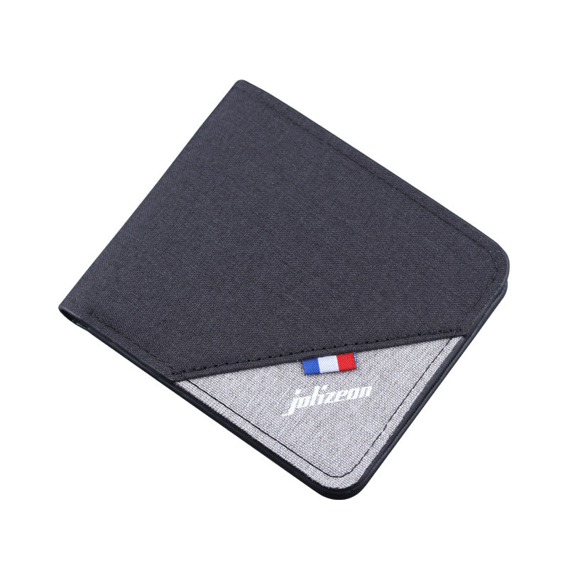 Classic Men's Short Canvas Thin Cloth Men's Wallets