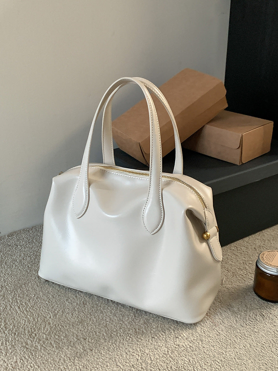 New High-grade Large Capacity Zipper Leather Handbags