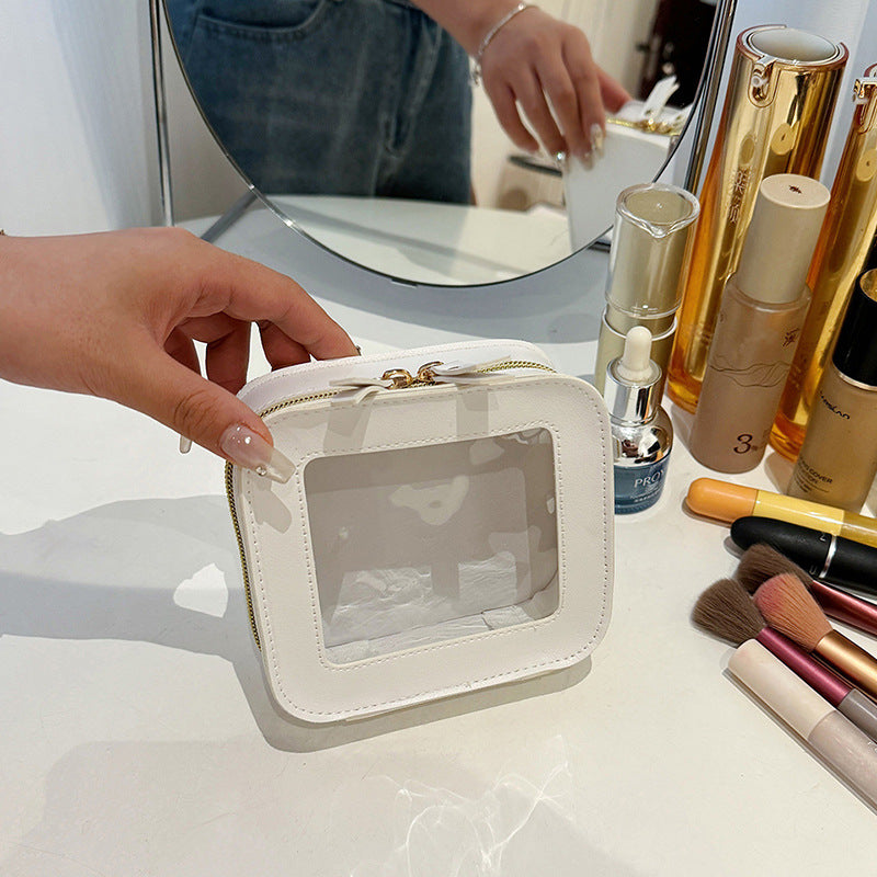 Innovative White Simple Fashion Transparent Storage Makeup Bag