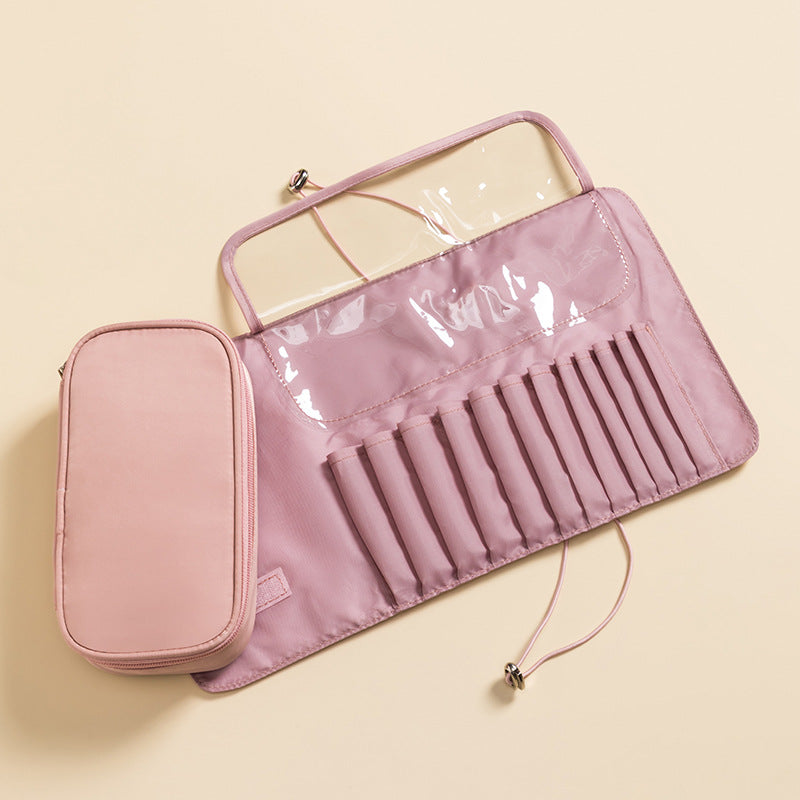 Portable Large Capacity Folding Waterproof Brush Organizing Storage Makeup Bag