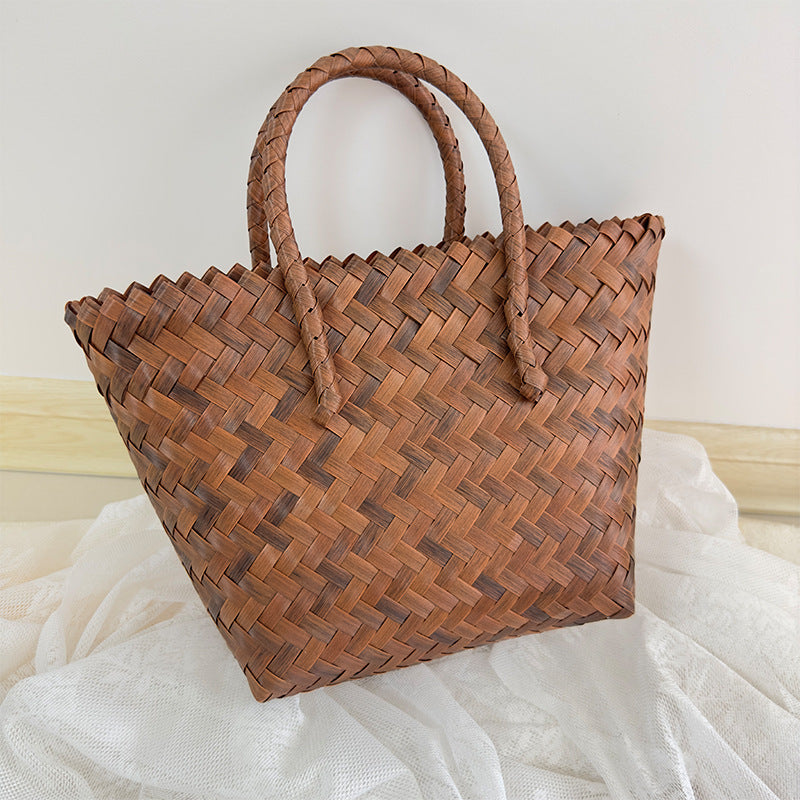 Women's Fashion Trendy Handmade Rattan Weave Retro Bags