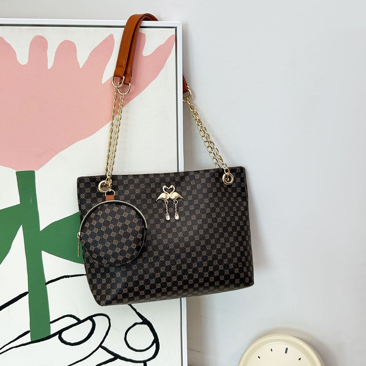 Women's Niche Advanced Texture Two-piece Rhombus Quilted Women's Shoulder Bag
