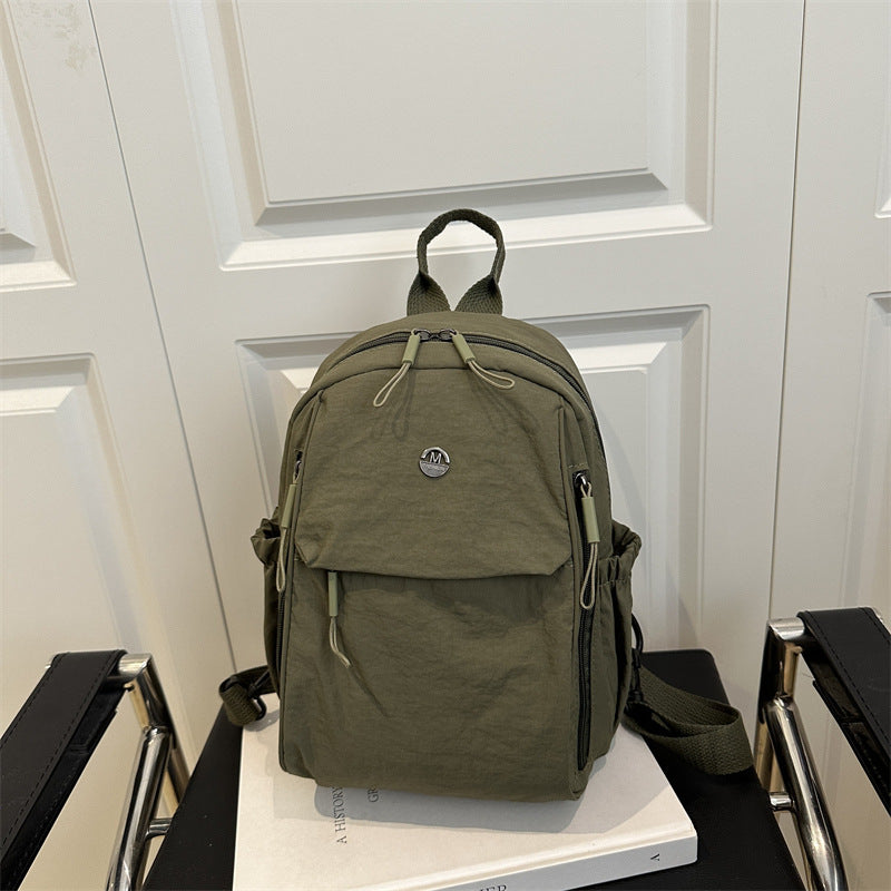 Fashion Simple Nylon Cloth Pure Color Backpacks
