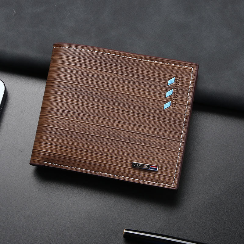 Men's Short Green Thin Soft Leather Simple Fashion Men's Wallet
