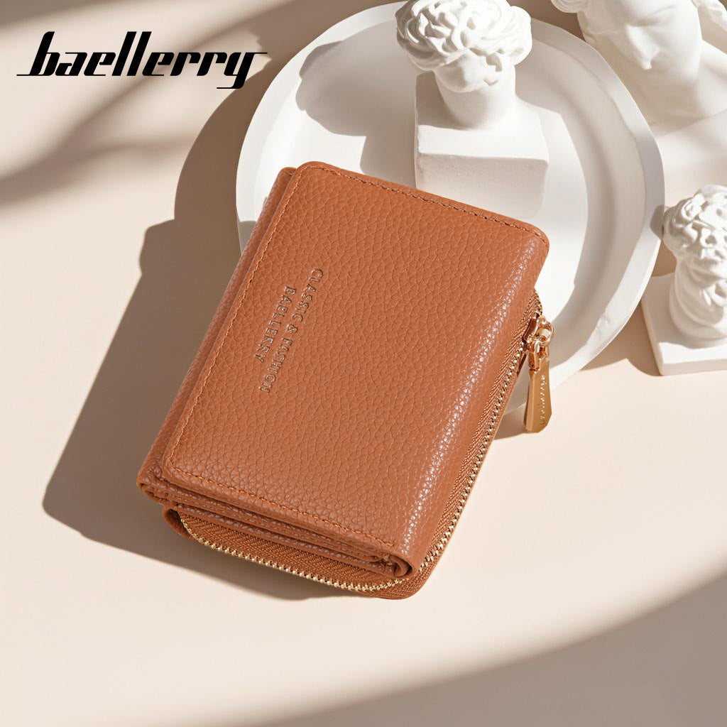 Women's Short Female Zipper Lychee Pattern Fashion Coin Purses