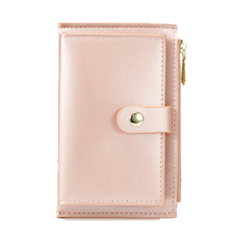 Women's Simple Korean Style Pearl Zipper Multiple Ladies Wallets