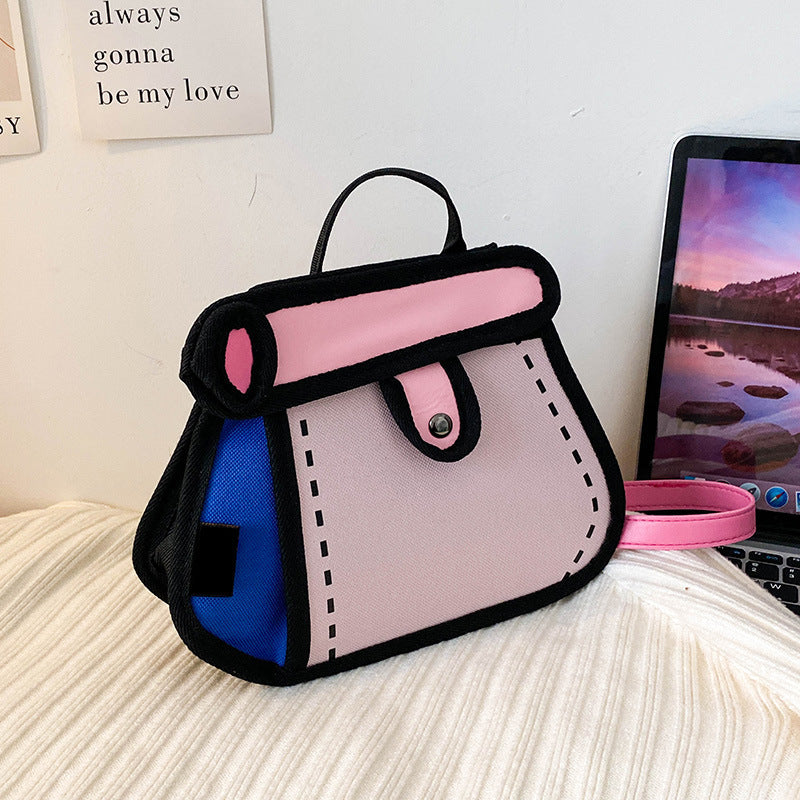 Women's Two-dimensional Fashion Chain Contrast Color Women's Shoulder Bag