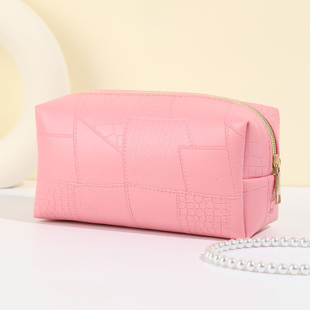 Women's Simple Crocodile Pattern High-grade Large Capacity Storage Waterproof Portable Cosmetic Bags