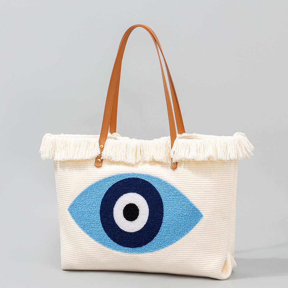 Women's Towel Embroidery Canvas Bohemian Ethnic Style Tote Bags