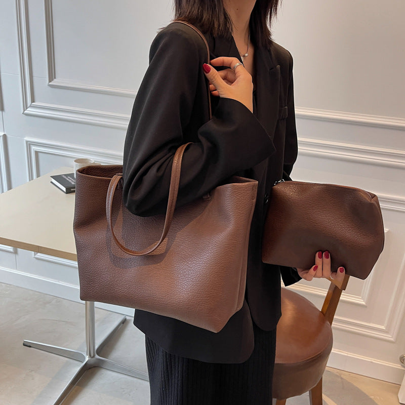 Women's Large Capacity Solid Color Elegant Mother Bags
