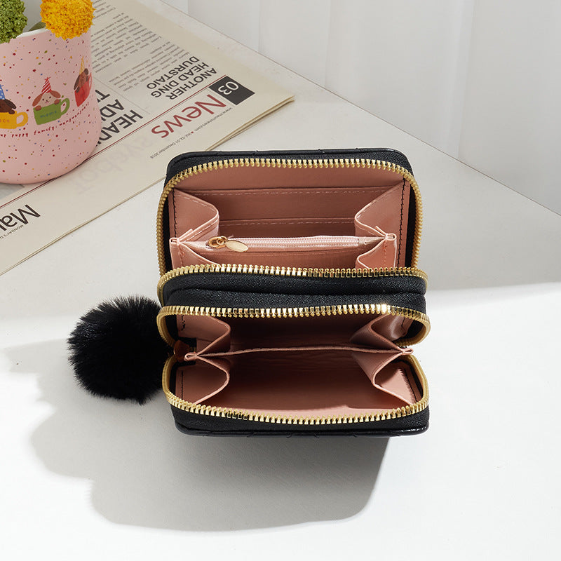 Unique Women's Twill Decoration Short Clutch Ladies Wallet