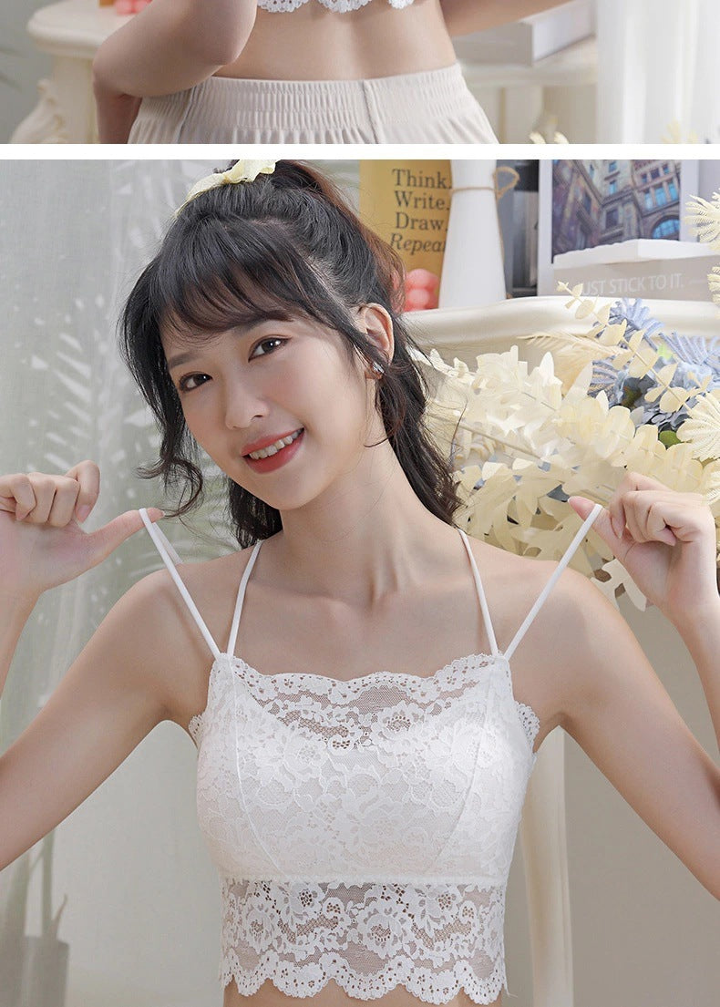 Women's Shoulder Straps Tube Top Push Up Breast Shaping Tanks Camis