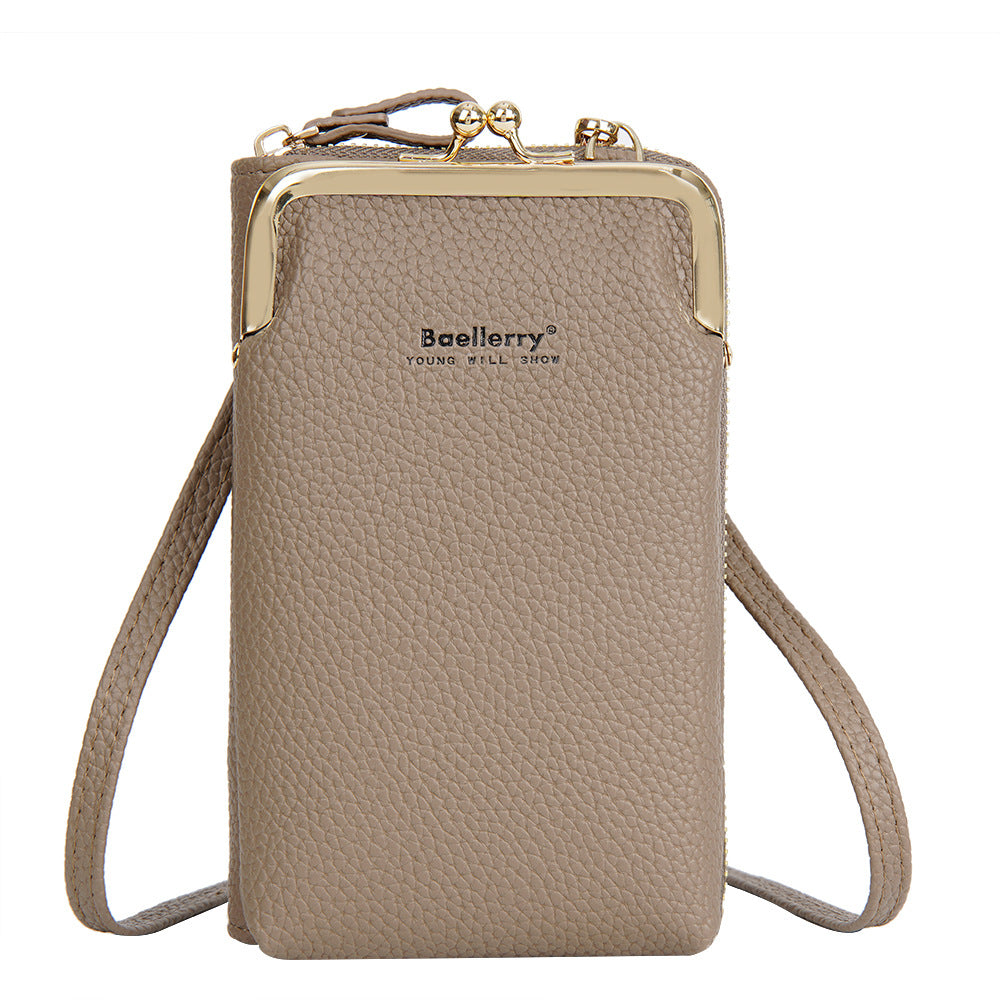 Women's Vertical Korean Style Fashion Litchi Pattern Women's Messenger Bag