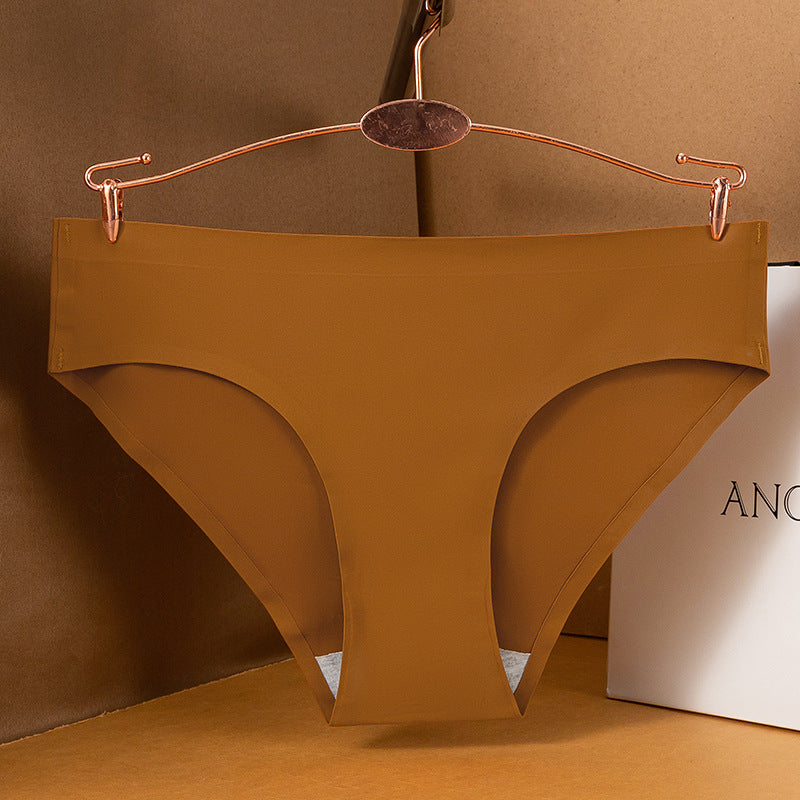 Women's One-piece Ice Silk Underwear For Low Waist Pure Panties