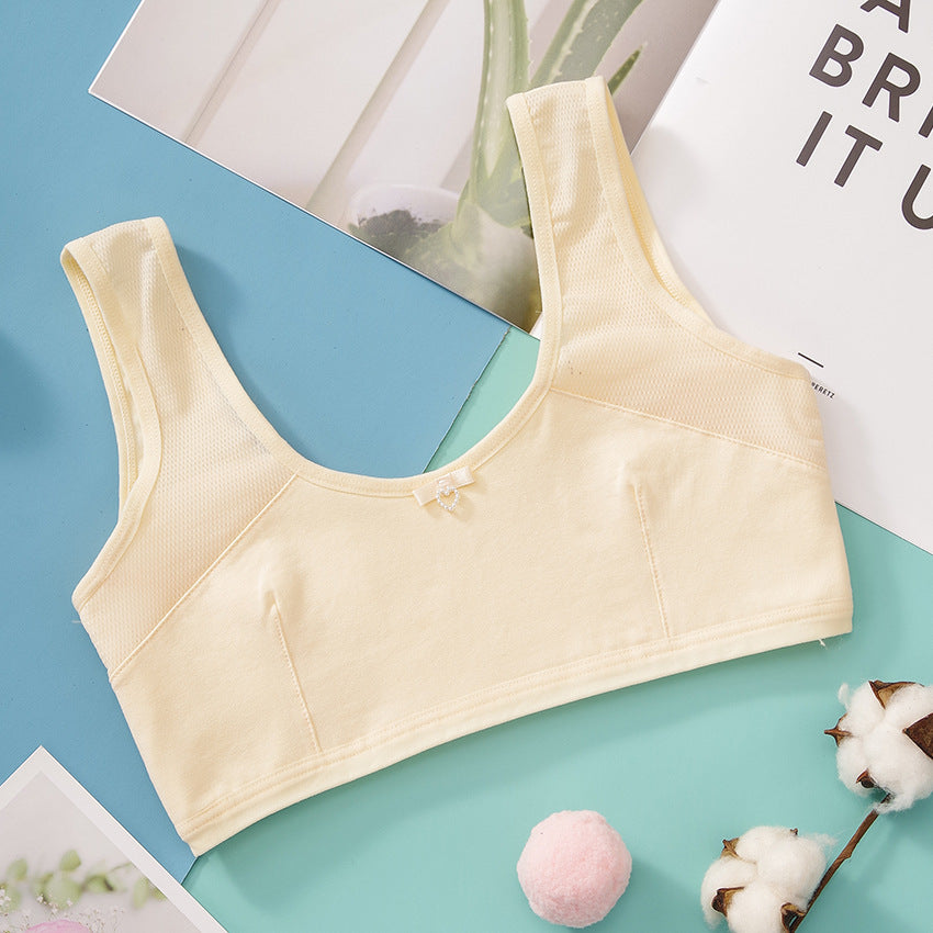 Growth Period Underwear Mesh Cotton Vest Bras