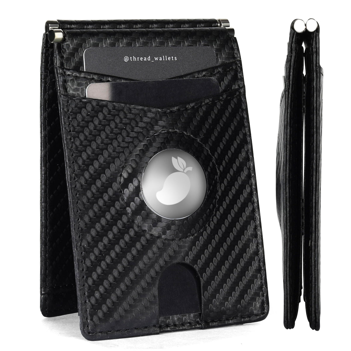 Men's Carbon Fiber Tracking Positioning Clip Short Swiping Men's Wallet