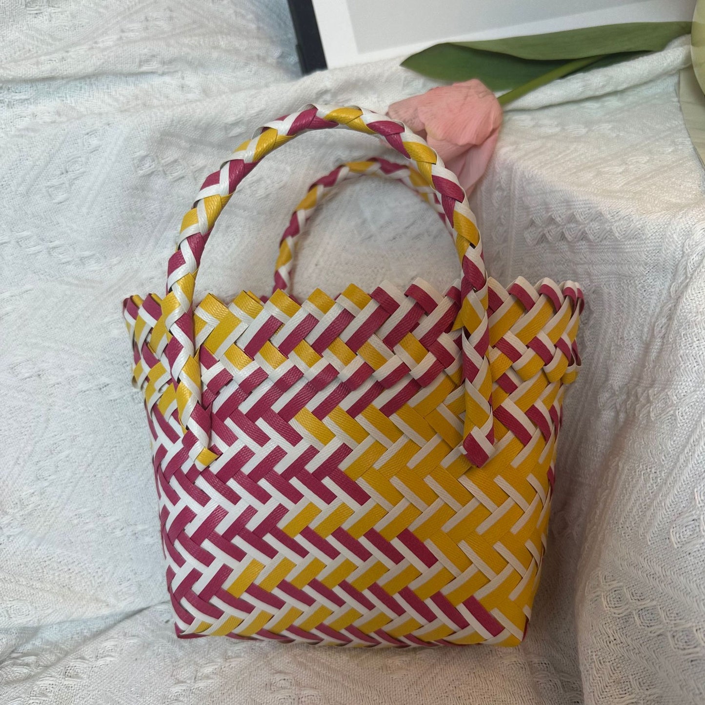 Style Fashion Simple Color Matching Portable Handbags