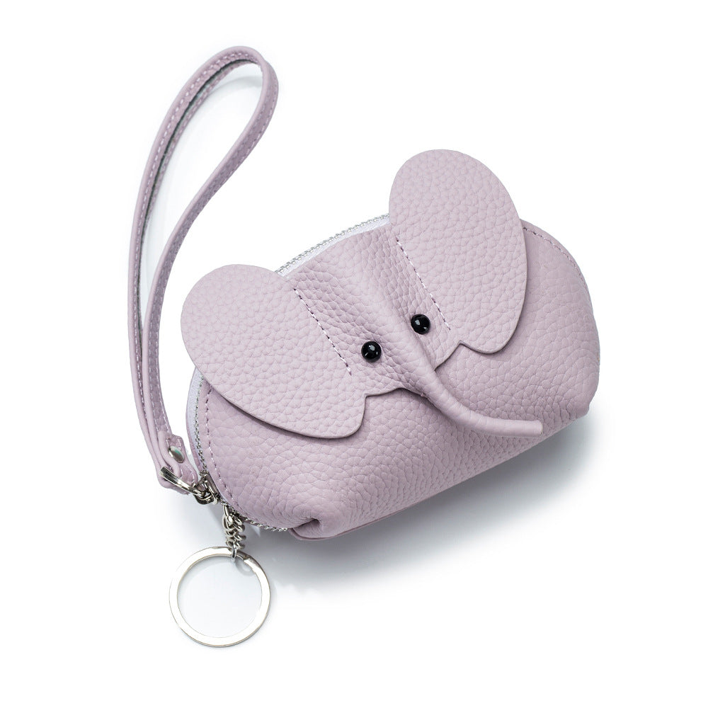 Women's Creative Genuine Leather Elephant First Layer Coin Purses