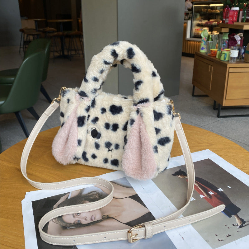Cartoon Rabbit Plush High-grade Large Capacity Cute Women's Messenger Bag