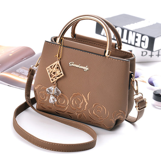 Women's Fashion Embroidery Portable Trendy Mom Shoulder Bags