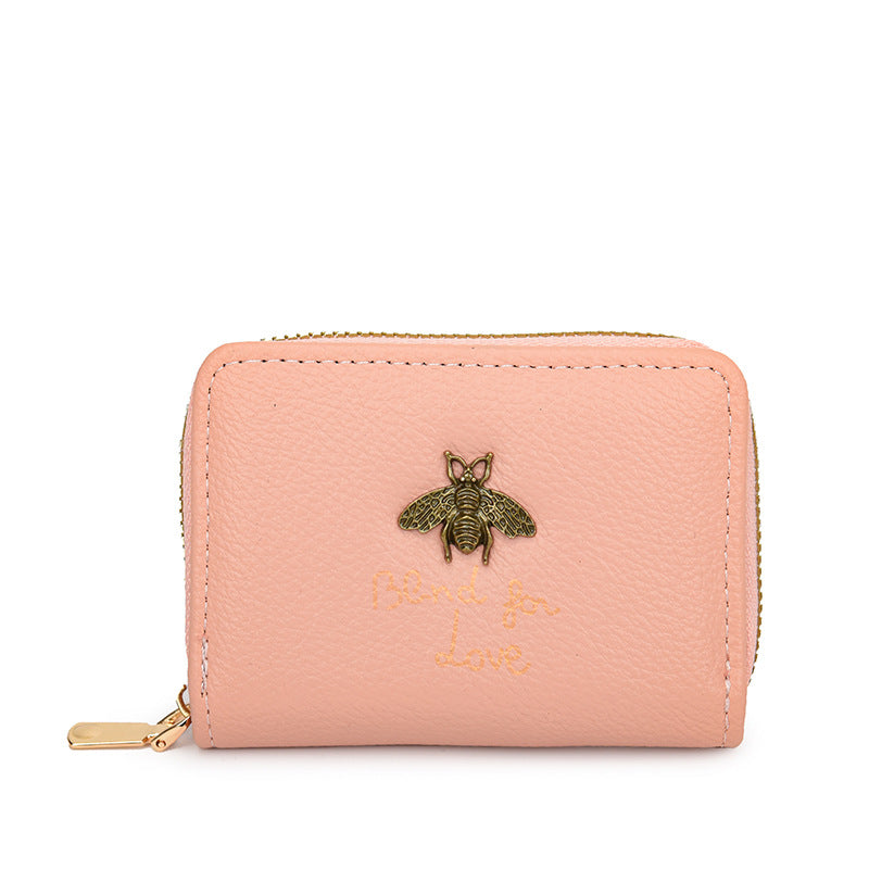 Women's Female Bee Zip Organ Sleeve Clamp Coin Purses
