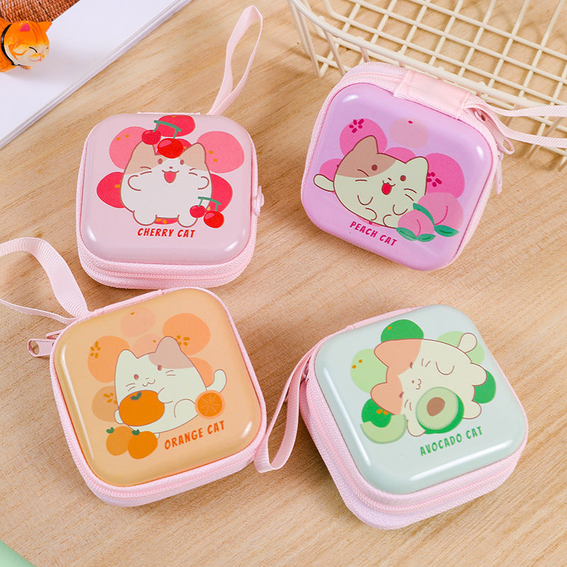 Cute Ornament Headset Cable Zipper Iron Coin Purses