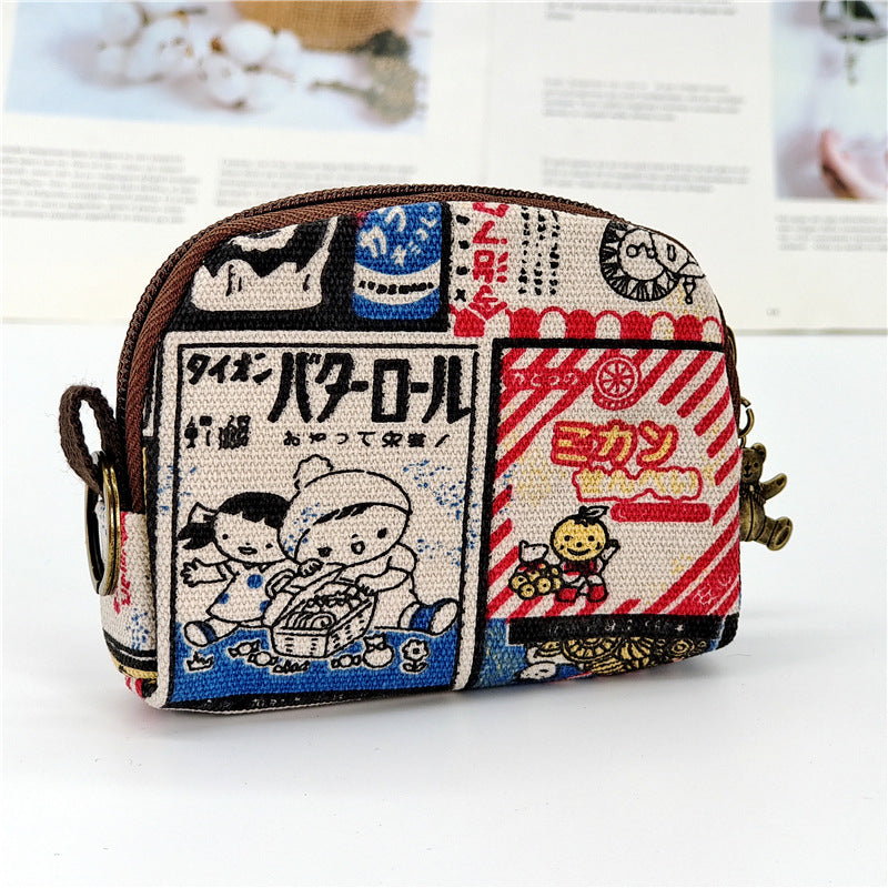 Men's Popular Classy Cute Cartoon Canvas Coin Purses