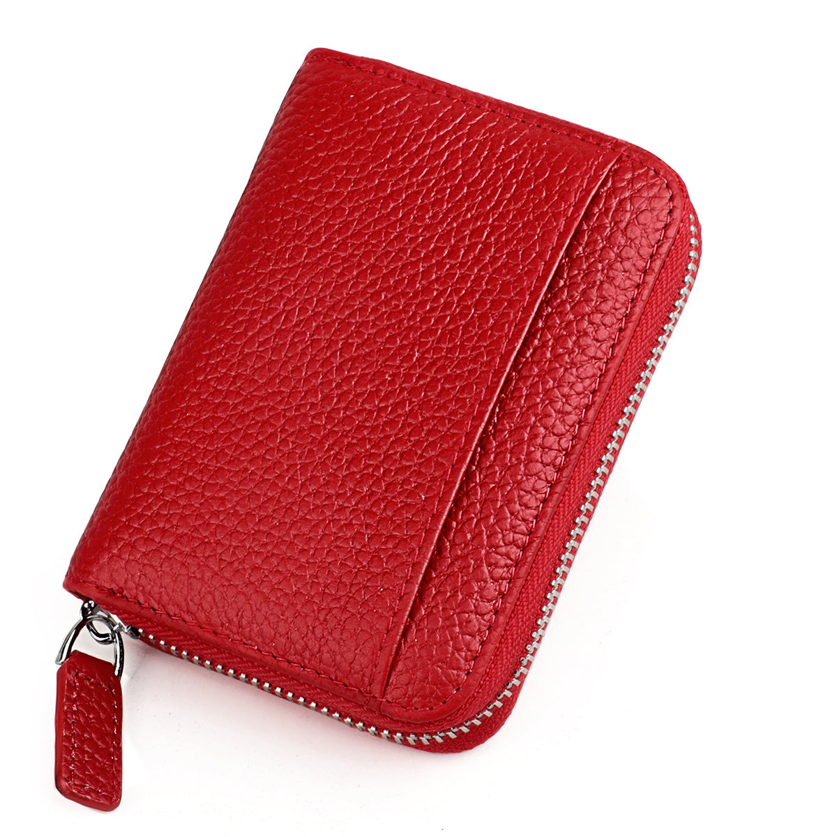 Women's & Men's & Leather Expanding Swiping Zipper Change Card Holder