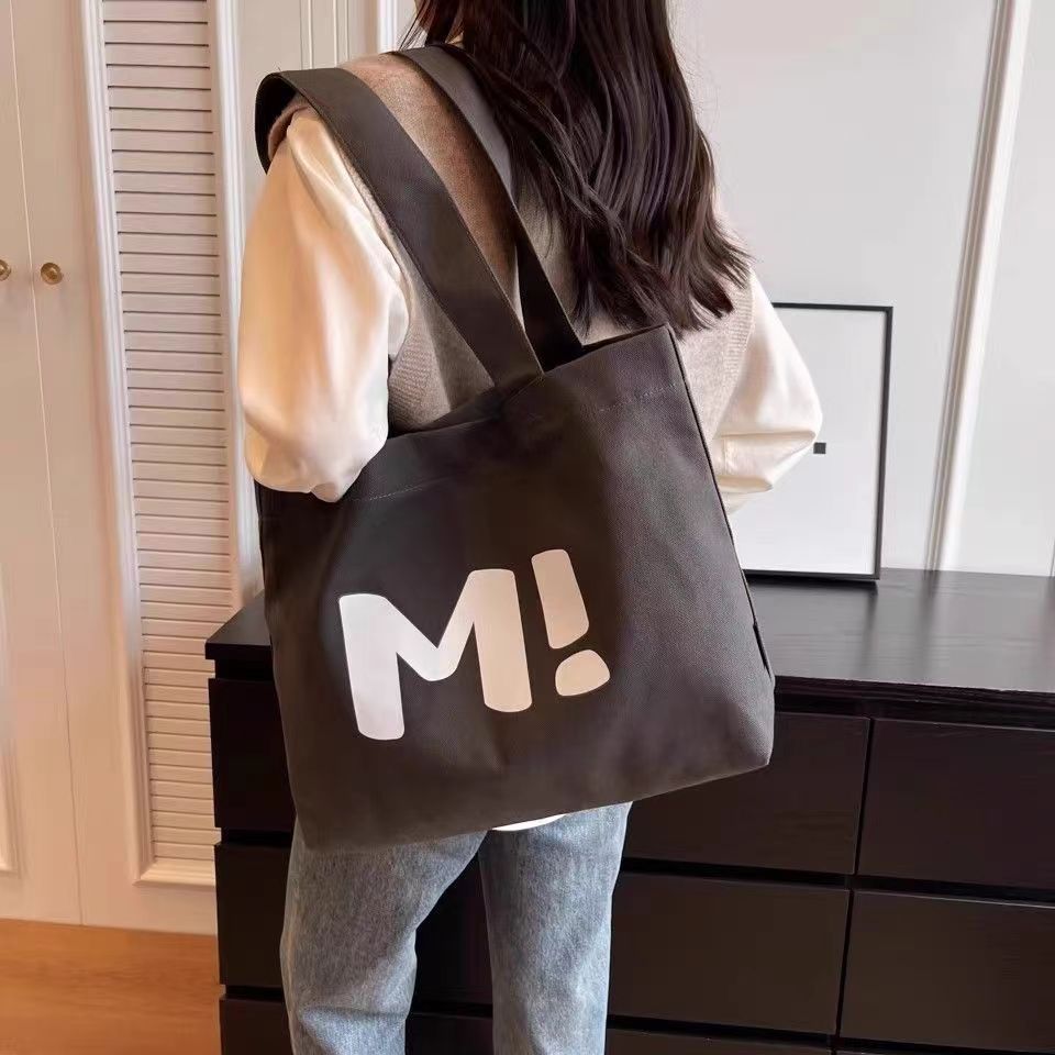 Women's Canvas Large Capacity Solid Supermarket Shopping Simple Bags