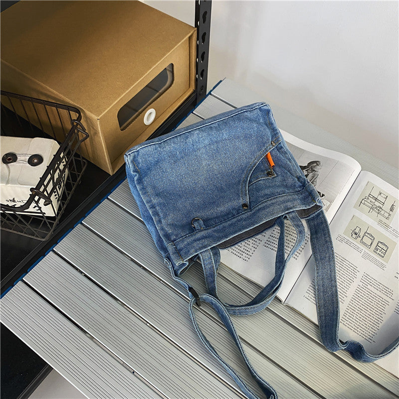Women's Exquisite Washed Jean Literary Style Personalized Women's Messenger Bag