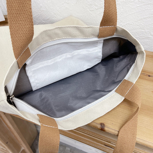Cute Cloth Label Bear Canvas Shopping Daily Commuting Bags