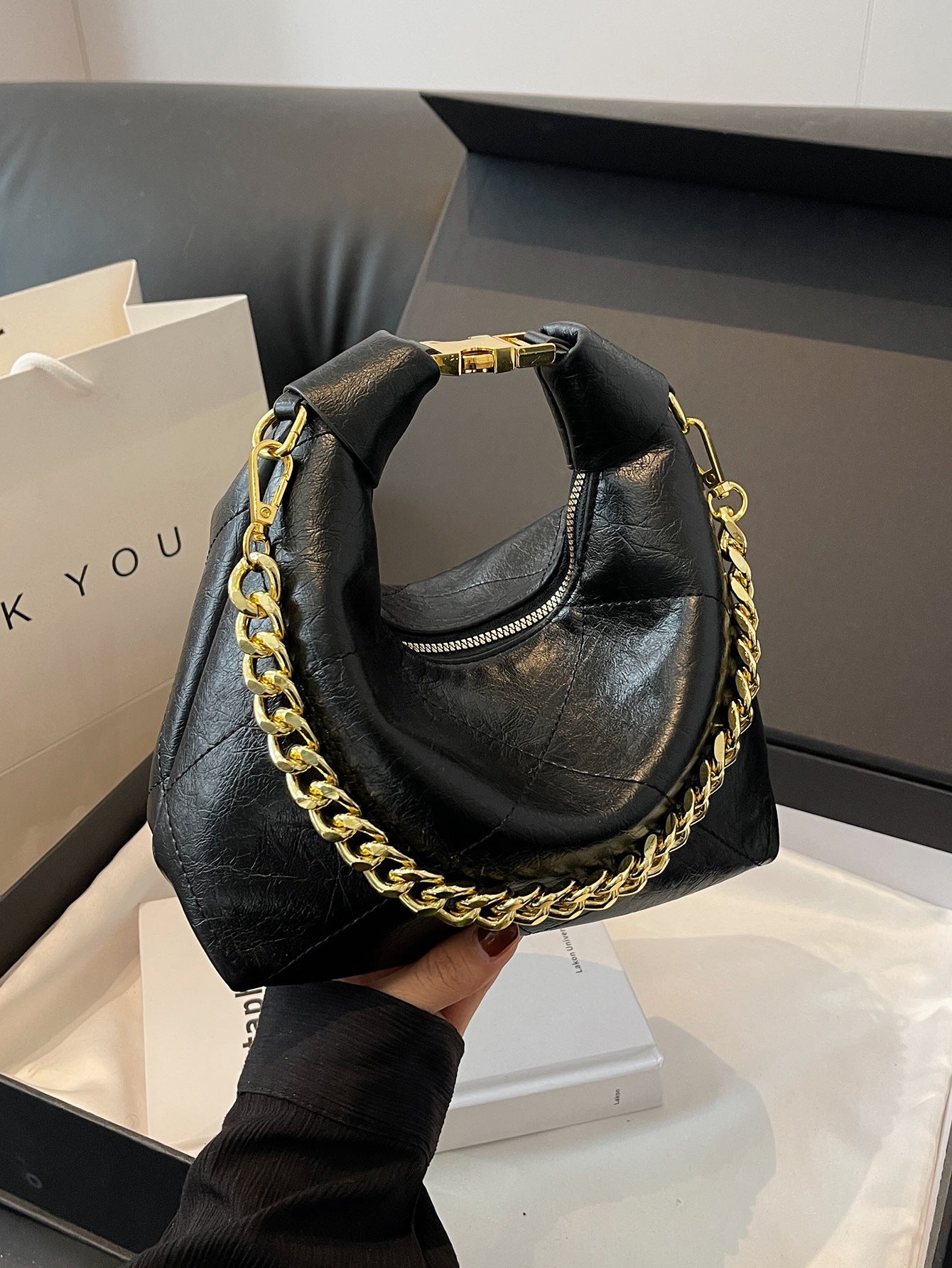 Women's Affordable Luxury Fashion Chain Mirror Underarm Handbags