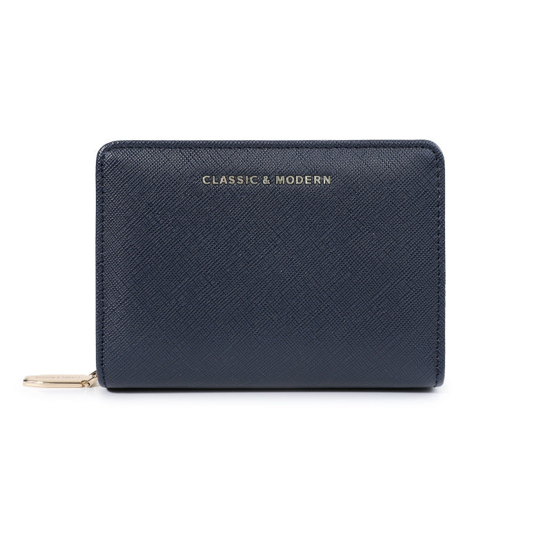 Comfortable Women's Cross Pattern Short Simple Ladies Wallet