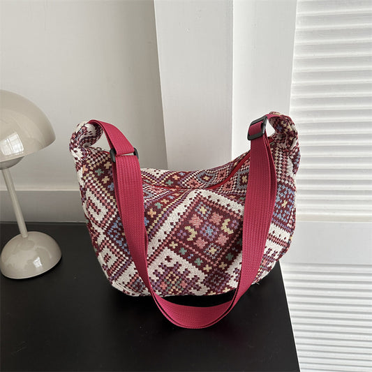 Women's National Fashion Ethnic Style Dumpling Color Crossbody Bags