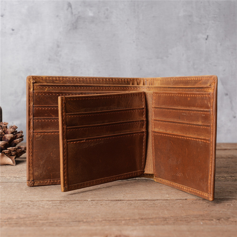 Men's Horse Leather Short Vintage Change Handmade Men's Wallet